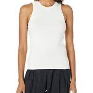 The Drop Women's Gina Fitted Sleeveless High Neck Cut-In Sweater Tank Ivory